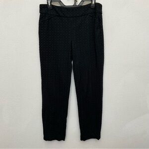 Charter Club Black On Black Print Cambridge Slim Cropped Pants Size 10P